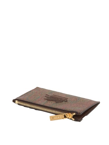 Женская визитница ETRO Card Holder Arnica and Leather FANTASIA