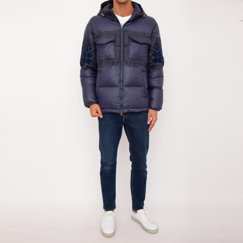 Чоловіча куртка ETRO GIUBBOTTO PIUMINO C/CAPPUCCIO BLU