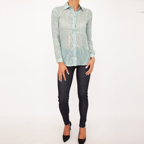Женская рубашка с длинным рукавом ARMANI EXCHANGE SHIRT VERDE ACQUA