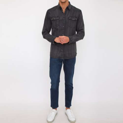 Чоловіча сорочка з довгим рукавом GUESS JEANS CAMICIE MANICA LUNGA NERO