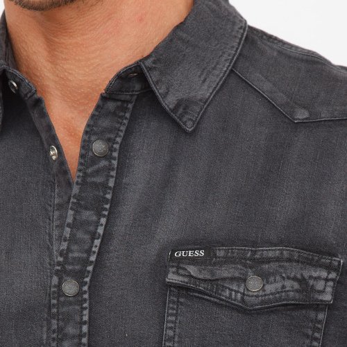 Чоловіча сорочка з довгим рукавом GUESS JEANS CAMICIE MANICA LUNGA NERO