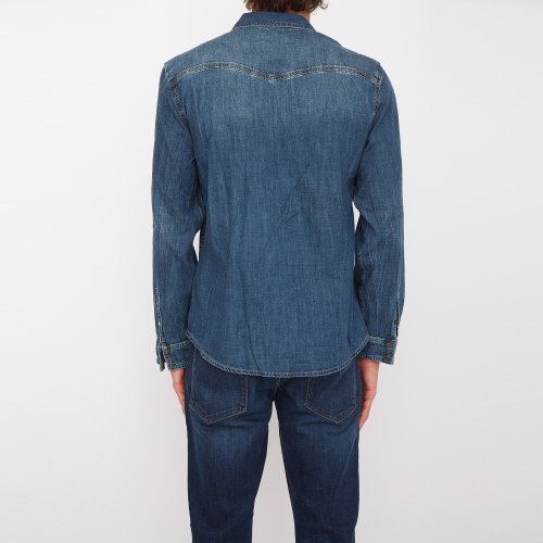 Чоловіча сорочка з довгим рукавом GUESS JEANS CAMICIE MANICA LUNGA BLU DENIM