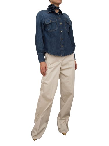 Жіноча сорочка з коротким рукавом  MARELLA Shirt BLU DENIM