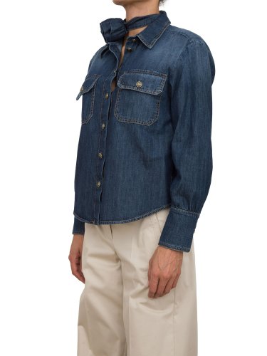Жіноча сорочка з коротким рукавом  MARELLA Shirt BLU DENIM