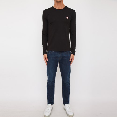 Мужской свитер GUESS JEANS TSHIRT MANICA LUNGA NERO