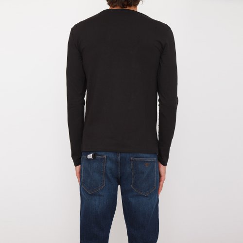 Мужской свитер GUESS JEANS TSHIRT MANICA LUNGA NERO