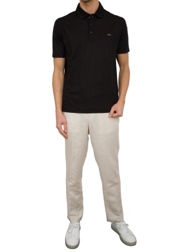 Чоловіче поло PAUL&SHARK POLO BOTTONI COTONE NERO