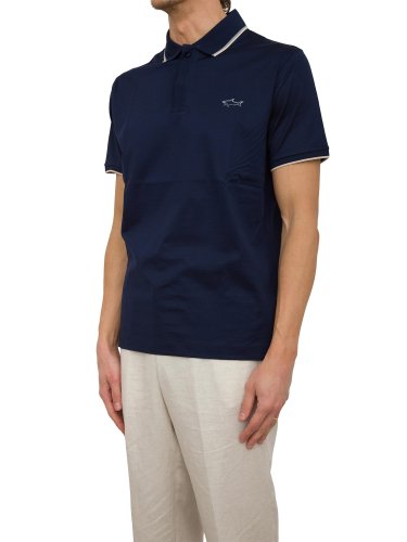 Чоловіче поло PAUL&SHARK POLO BOTTONI COTONE BLU