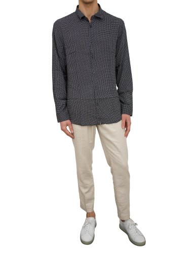 Мужская рубашка с длинным рукавом ARMANI EXCHANGE SHIRT BLU