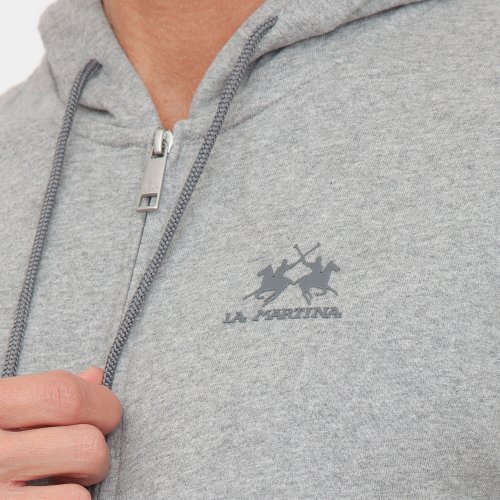 Мужская толстовка LA MARTINA MAN FLEECE FULL ZIP HOODED COT GRIGIO
