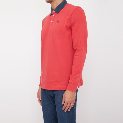 Чоловіче поло LA MARTINA MAN POLO L/S HEAVY JERSEY ROSSO