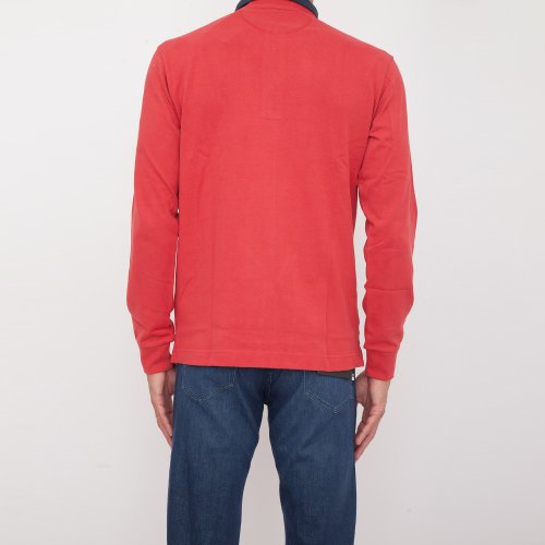 Чоловіче поло LA MARTINA MAN POLO L/S HEAVY JERSEY ROSSO