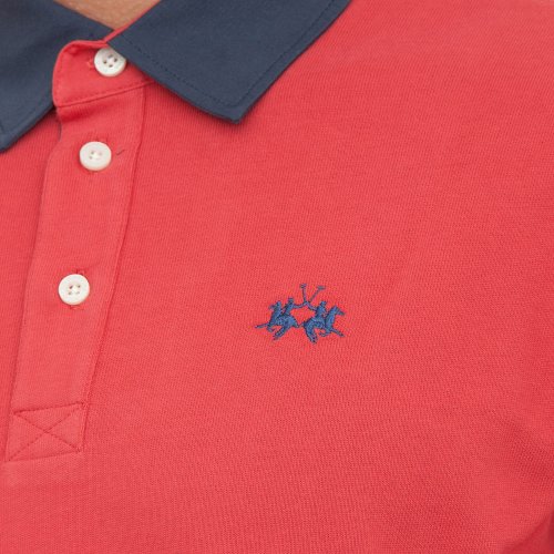 Чоловіче поло LA MARTINA MAN POLO L/S HEAVY JERSEY ROSSO