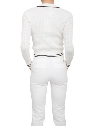 Жіночий кардиган FRACOMINA  POLO CARDIGAN CREAMBLACK BIANCO