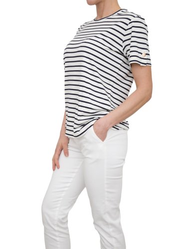 Женская футболка FRACOMINA LOOSE STRIPED T-SHIRT CREAMBLUE BLU