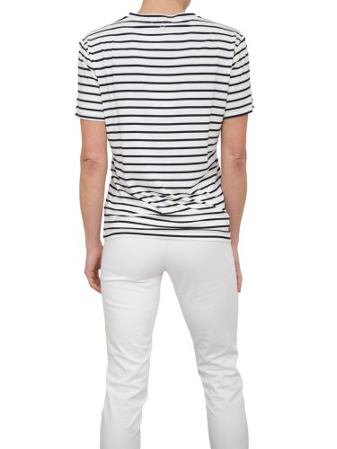 Женская футболка FRACOMINA LOOSE STRIPED T-SHIRT CREAMBLUE BLU