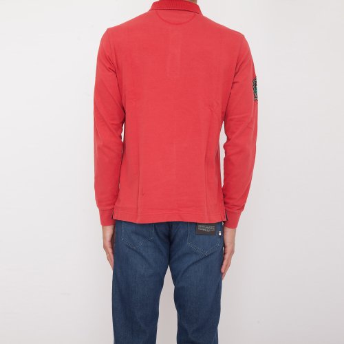 Чоловіче поло LA MARTINA MAN POLO L/S HEAVY JERSEY ROSSO