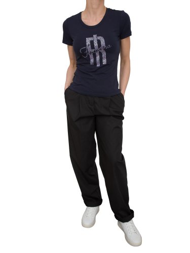 Жіноча футболка FRACOMINA SLIM LOGO T-SHIRT DARKBLUE BLU