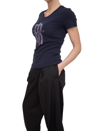 Жіноча футболка FRACOMINA SLIM LOGO T-SHIRT DARKBLUE BLU