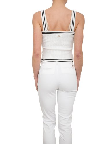Жіноча майка FRACOMINA TANK CROP TOP CREAMBLACK BIANCO