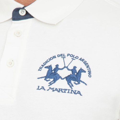 Чоловіче поло LA MARTINA MAN POLO L/S HEAVY JERSEY BIANCO
