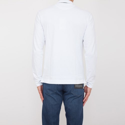 Чоловіче поло LA MARTINA MAN POLO L/S PIQUET STRETCH BIANCO