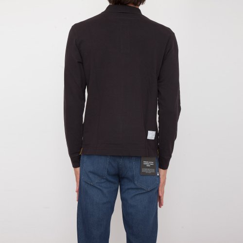 Чоловіче поло LA MARTINA MAN POLO L/S PIQUET STRETCH NERO