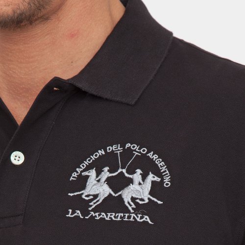 Чоловіче поло LA MARTINA MAN POLO L/S PIQUET STRETCH NERO