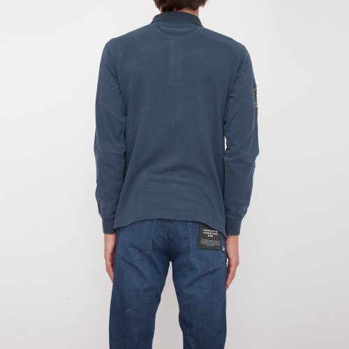 Чоловіче поло LA MARTINA  MAN POLO L/S HEAVY JERSEY BLU