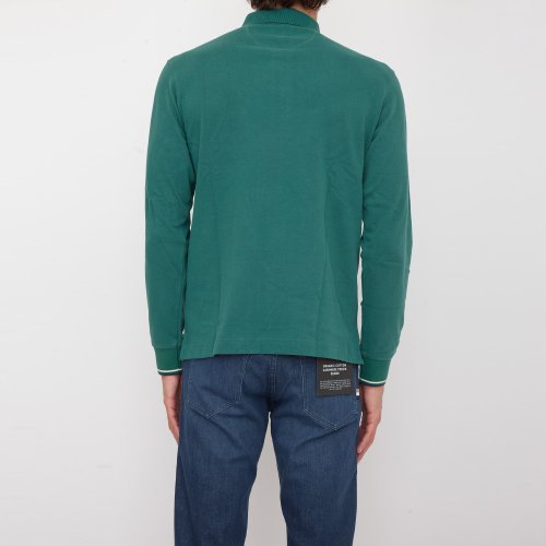 Мужское поло LA MARTINA MAN POLO L/S HEAVY JERSEY VERDE