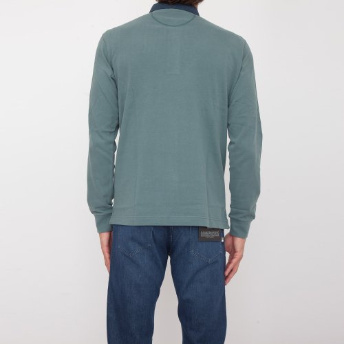 Чоловіче поло LA MARTINA MAN POLO L/S HEAVY JERSEY VERDE