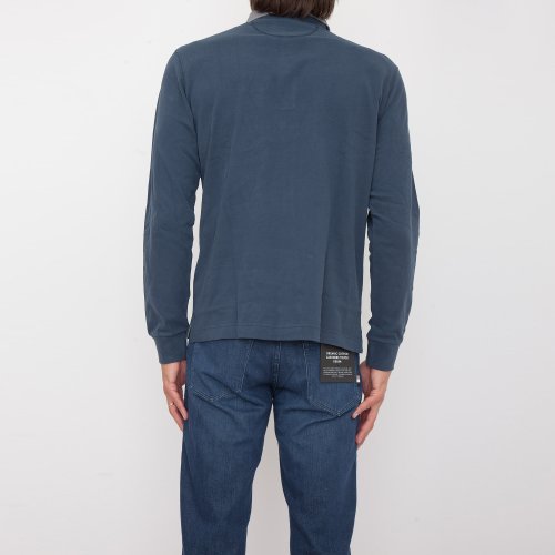 Чоловіче поло LA MARTINA MAN POLO L/S HEAVY JERSEY BLU