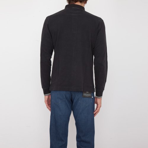 Чоловіче поло LA MARTINA MAN POLO L/S HEAVY JERSEY NERO