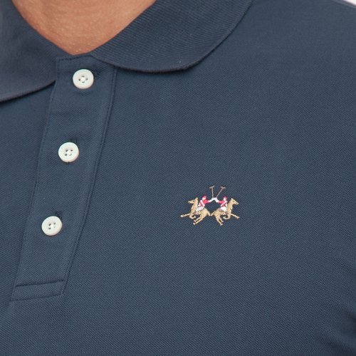 Мужское поло LA MARTINA MAN POLO L/S PIQUET STRETCH BLU