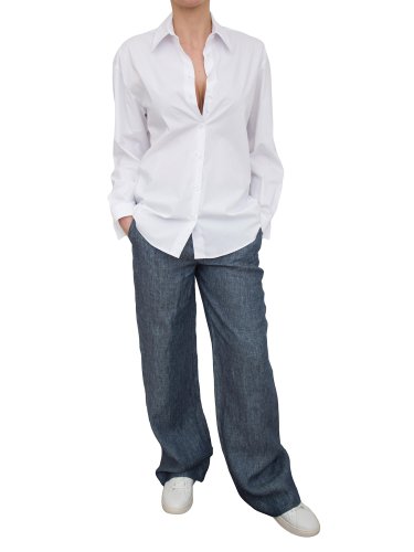 Женская рубашка с длинным рукавом NENETTE CAMICIA OVER TESSUTO POPELINE BIANCO