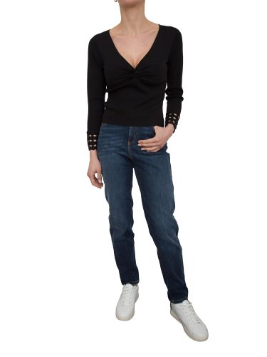 Женский свитер NENETTE MAGLIA INCROCIO MOTIVO ROMBI NERO