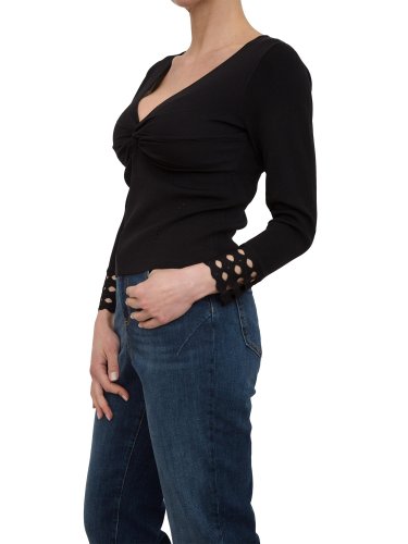 Женский свитер NENETTE MAGLIA INCROCIO MOTIVO ROMBI NERO