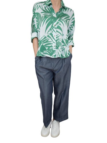 Женская рубашка с коротким рукавом LIU JO Camicia VERDE