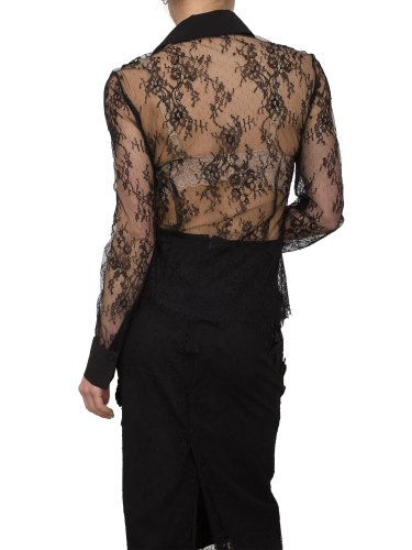 Женская рубашка с длинным рукавом BLUGIRL CAMICIA PIZZO C/PATCH FIORI NERO