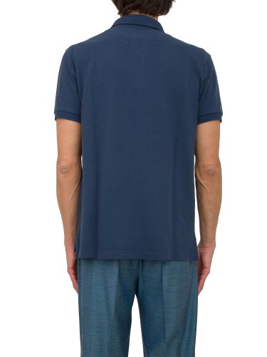 Мужское поло ETRO POLO ROMA PRINTED UNDERCOLLAR BLU