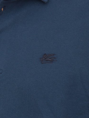 Мужское поло ETRO POLO ROMA PRINTED UNDERCOLLAR BLU