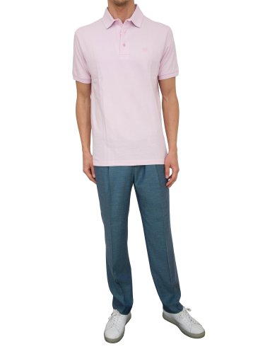 Мужское поло ETRO POLO ROMA PRINTED UNDERCOLLAR ROSA