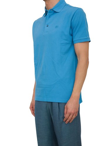 Мужское поло ETRO POLO ROMA PRINTED DETAILS AZZURRO