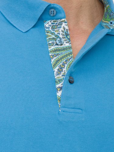 Мужское поло ETRO POLO ROMA PRINTED DETAILS AZZURRO