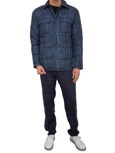 Мужская куртка ETRO PADDED OVERSHIRT W/GROS DETAILS BLU