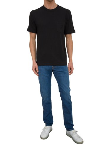 Мужская футболка JACOB COHEN  T-SHIRT GIROCOLLO COSTINA + TASCHINO NERO