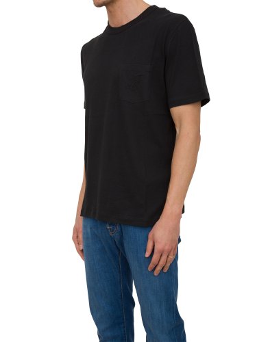 Мужская футболка JACOB COHEN  T-SHIRT GIROCOLLO COSTINA + TASCHINO NERO