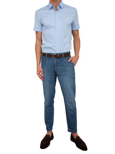 Чоловіча сорочка з коротким рукавом BOSS Shirts AZZURRO