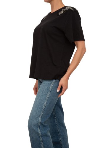 Женская футболка BLUGIRL T-SHIRT  CON PATCH RICAMATI NERO