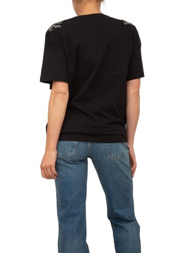 Женская футболка BLUGIRL T-SHIRT  CON PATCH RICAMATI NERO